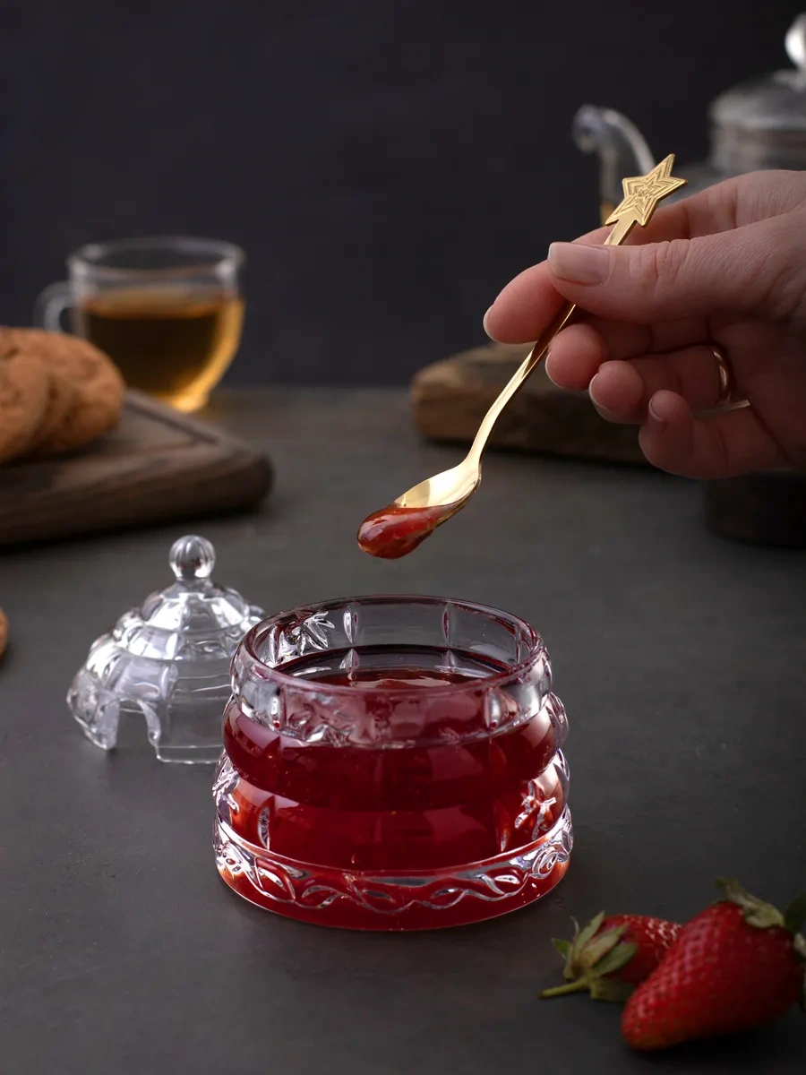 Aura Of Bohemia Reçel Ve Bal İçin Kapaklı Ve Kaşık Süzme Şekerlik 246034892 Beyaz