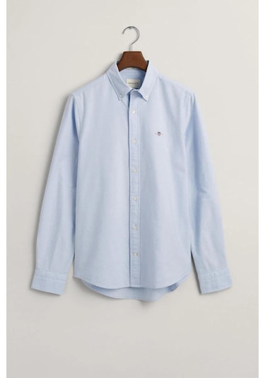 Gant Erkek Mavi Slim Fit Klasik Yaka Oxford Gömlek-11410 Mavi