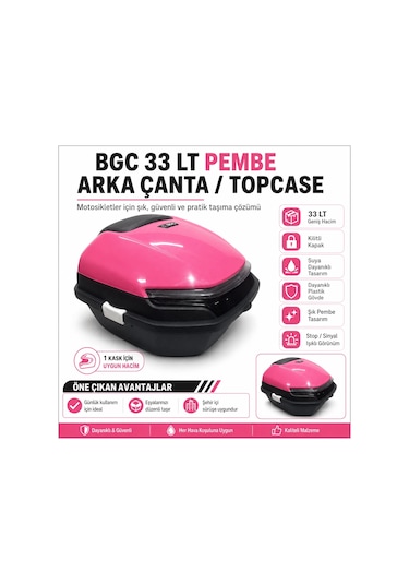 Motosiklet Çantası Universal Arka Çanta 33 Lt Pembe