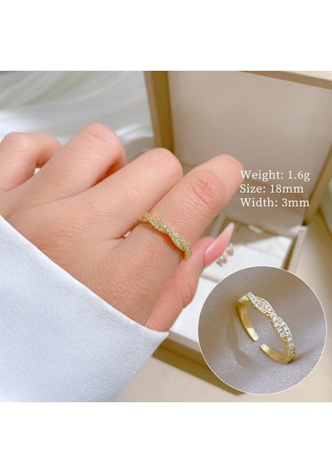 Geometrik Elmas Taşlı Yuvarlak İnci Yüzük No.106 Çok Renkli