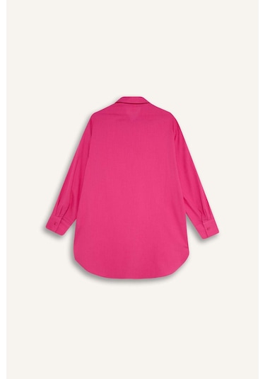 DeFacto Regular Fit Pamuklu Plaj Gömleği-Fall in Love W8241AZ24SMPN615 Pembe DeFacto Regular Fit Pamuklu Plaj Gömleği-Fall in Love W8241AZ24SMPN615 Pembe