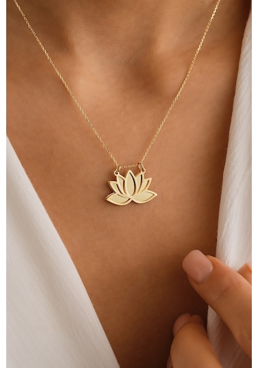 Sefa Gold 14 Ayar Altın Kapaklı Lotus Çiçeği Kolye