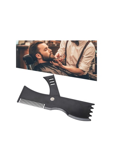 Maiyame Siyah Plastik 360 Derece Döner Sakal Şekillendirme Kalıbı - Ergonomik Tutuş, Simetrik Ve Hassas Kesim İçin Sakal Tasarım Aracı