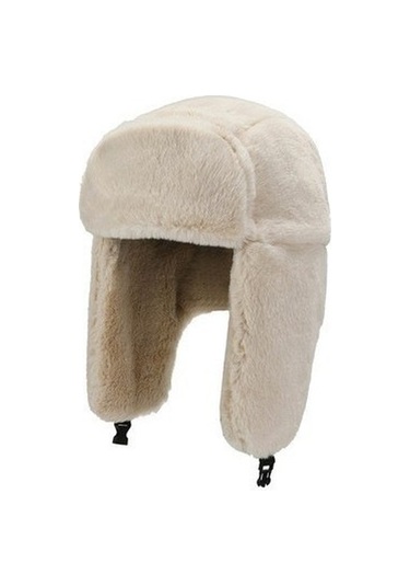 Unisex Bisiklet Ve Kış Şapkaları, Modaya Uygun Rüzgar Koruyucu Ve Isı Yalıtımlı Kışlık Başlık, Soğuk Havalarda Kulak Koruyucu Tavşan Kürkü Detaylı Outdoor Spor Şapkası Bej