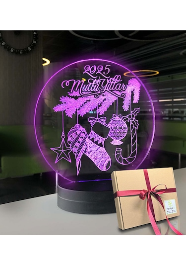 Yılbaşı Mutlu Yıllar 2025 3d Led Gece Lambası