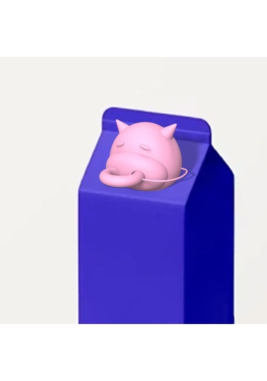 Suntek İnek Meme Sütü Karton Kapağı Komik Kutulu Süt Pembe