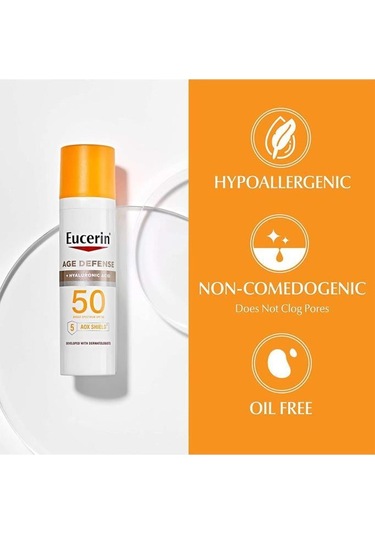 Eucerin Age Defense + Hyaluronic Acid SPF50 Yüz İçin Güneş Koruyucu Losyon 75 ML