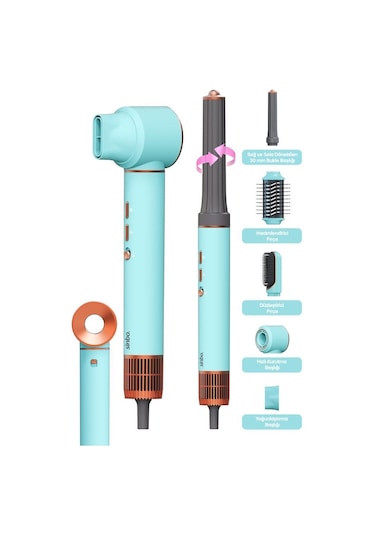 Sinbo Shd-1729 5in1 Compact Multi-styler Saç Kurutma & Şekillendirme Makinesi-mavi
