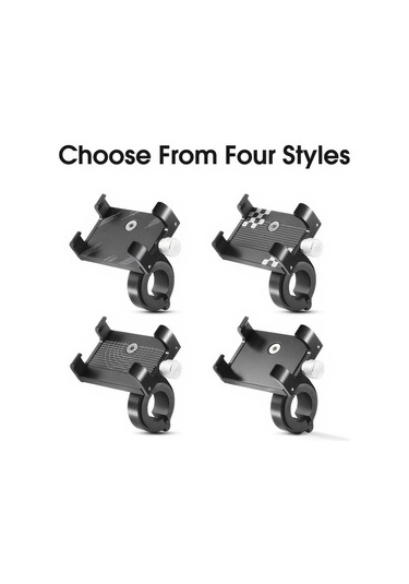 Monyee Alüminyum Bisiklet Telefon Tutucu - Motor, Dağ Bisikleti Ve Elektrikli Araçlar İçin Güçlü Sabitleme, 55-100mm Telefon Uyumlu, Type D Göktaşı Modeli Siyah