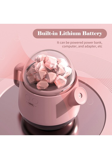 Hfambition Tuz Taşı Usb Şarjlı 360ml Nemin Hava Temizleyici Ve Aromaterapi Lambası Sessiz Çalışma/2 Işık Modu Beyaz