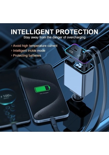 Zyzqstore 148w Pd 66w Araba Şarj Cihazı, Katlanabilir Araç Çakmak Adaptörü, 1 Adet 1 Adet