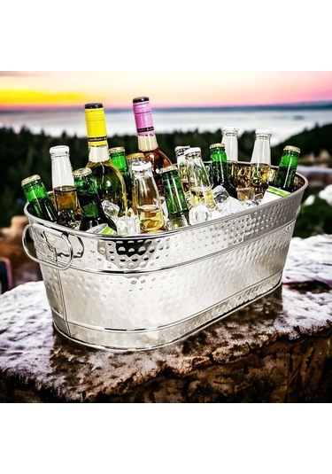 Flybuy Suntek Galvanizli Şarap Soğutma Buz Kovası, Şampanya Için, Partiler İçin, Kullanışlı Ve Dayanıklı Arjantin
