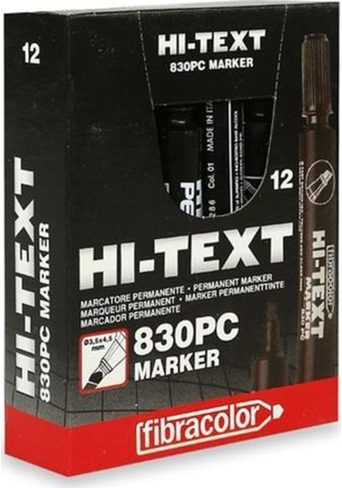 Hi-Text 830 C Permanent Koli Kalemi Kesik Uç Siyah-12'Li N11.2209