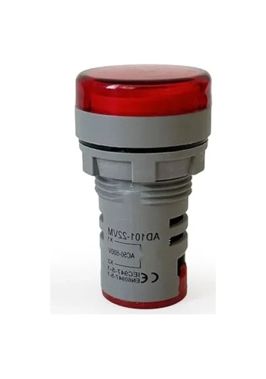 Dijital Voltmetre 22mm Ac 60-500v Led Kırmızı Işık