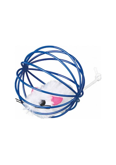 Trixie 4115 6 CM Telli Top İçinde Peluş Fare Kedi Oyuncak Çok Renkli