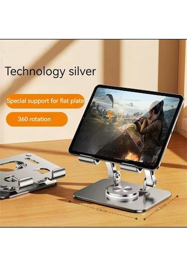 Lenovo Tab Tb311fu 10.1'' Uyumlu 360 Derece Dönebilen Katlanabilir Metal Stand