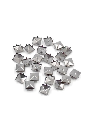 Süs Tırnaklı Çakma Kare Piramit 7 Mm 20 Adet Metal Trok