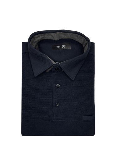 Regular Fit Erkek Gömlek Yaka Selanik Kazak-7131 Lacivert