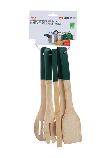 Alpina Alp108y Bambu Mutfak Gereçleri Seti 5 Parça 30 Cm Yeşil