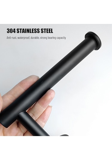 Parça Banyo Donanım Aks. Seti Havlu Çubuğu Bornoz Kancaları Tuvalet Kağıdı Tut Paslanmaz Çelik Duvara Banyo-bornoz Askısı 58688256 Siyah Parça Banyo Donanım Aks. Seti Havlu Çubuğu Bornoz Kancaları Tuvalet Kağıdı Tut Paslanmaz Çelik Duvara Banyo-bornoz Askısı 58688256 Siyah