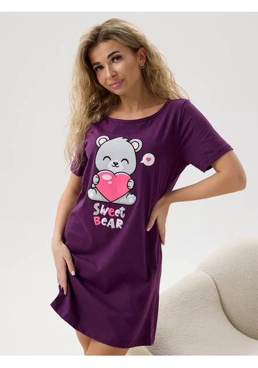 Rusteks Mg Pamuklu Geceleri Gömlek 191300637 Patlıcan Rengi