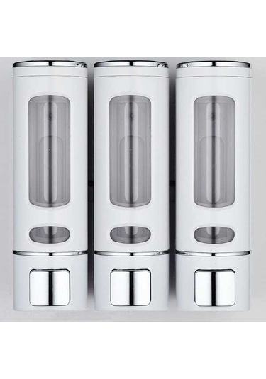 Ulzyvf 3 Başlı 400ml Duş Jeli Dispanseri - Dayanıklı Pratik Banyo Aksesuarı Beyaz Beyaz