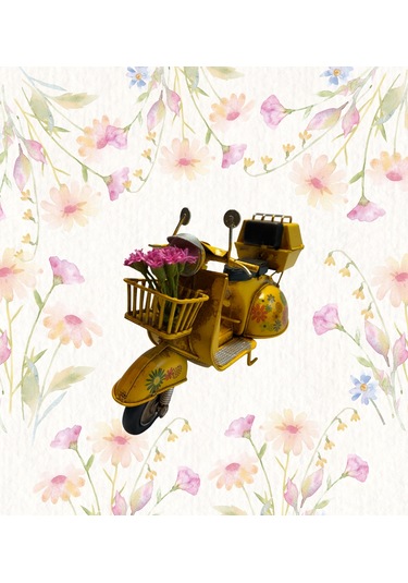 Klc Çiçekli Model Scooter Sarı