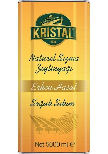Kristal Erken Hasat Sızma Zeytinyağı 5 Lt Teneke