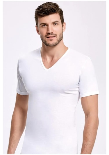 İlke Erkek V Yaka Kısa Kol Fanila Atlet 1012-1013 - 12 Adet 001