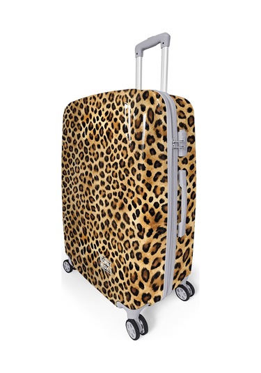 Coral High Kahverengi Leopar Desenli Pc Büyük Boy Valiz 70cm 16843 Kahverengi