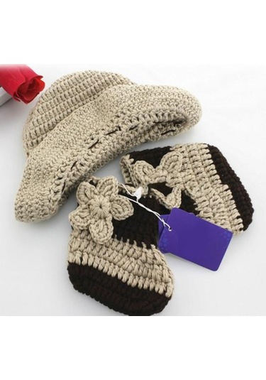 1 Takım Yenidoğan Prop Kostüm Sevimli Çekici Yün Iplik Bebek İçin Bebek Pelerin Kap Giymek Rahat Kahverengi