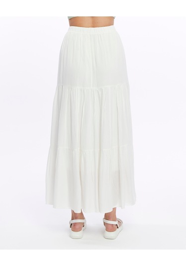 Eva Uzun Etek Ekru