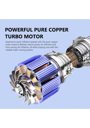 Teltree Kablosuz Araç Lastik Pompa, Otomatik Durdurma, Dört Modlu Enflasyon, 2000mah Li-pol Batarya, Siyah Dijital Gösterge