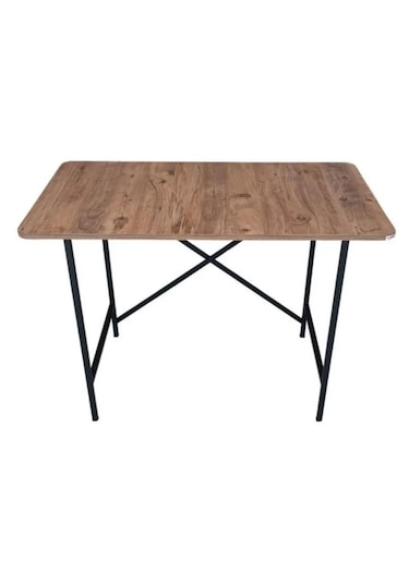 Orlando Metal Ayaklı Çalışma Ofis Bilgisayar Masası Ahşap Masa Kahverengi