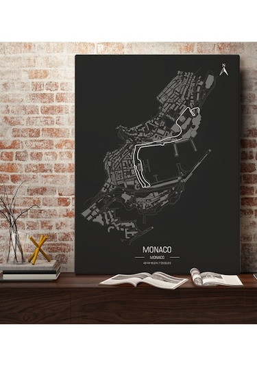 Bk Gift Monaco Pist Tasarımlı Kanvas Tablo 70X100Cm-1 (551143305)