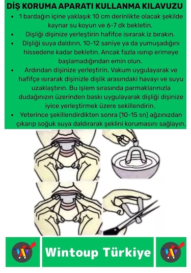 Diş Çene Sıkma Gıcırdatma Bruksizm Önleyici Gece Plağı Koruyucu Uyku Aparatı Protez Kaplı 4 Adet