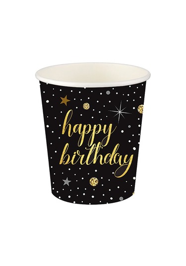 Roll-up Karton Bardak Işıltılı Doğum Günü 8 Li