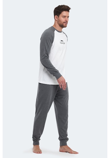 Slazenger Pascual In Erkek Pamuklu Beyaz Pijama Beyaz