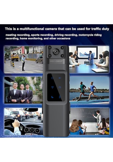 Tenfowee 1080p Full Hd Çok Amaçlı Kamera, 170 Geniş Açı, Wifi İle Telefon Bağlantısı, Gizli İrfalı Led, Sırt Klembi Tasarımı, Spor/kaydım/monitörleme Siyah