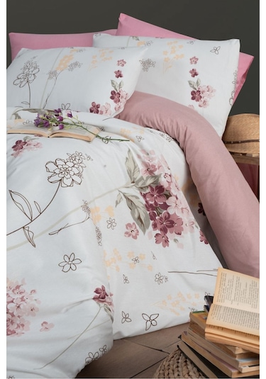 Mystory Home Viola Lastikli Çarşaflı Çift Kişilik Nevresim Takımı 200 x 220