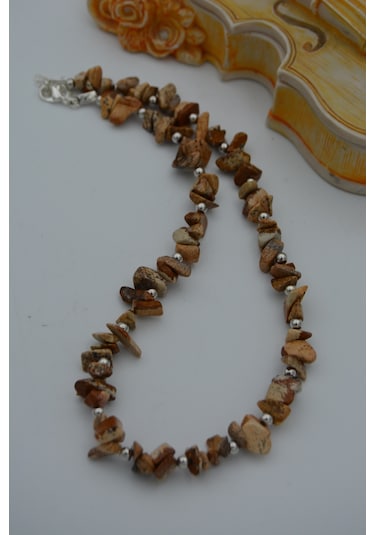 Stoneage Jasper Taşli  Kolye Siyah