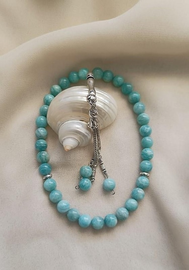 Tesbih 33 Lü 08 Mm Doğal Taş Amazonit Aaa Kalite Tesbih