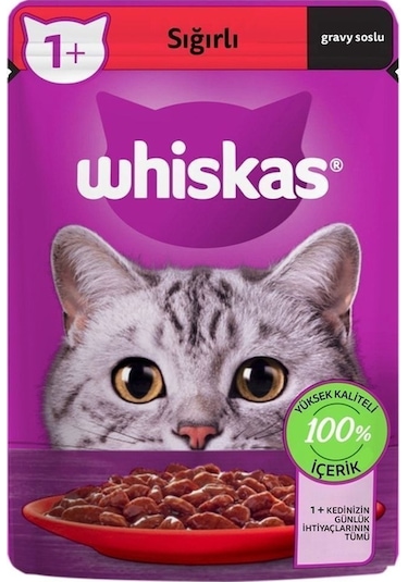Whiskas Pouch Sığırlı Yetişkin Kedi Maması 85 Gr X 28 Adet