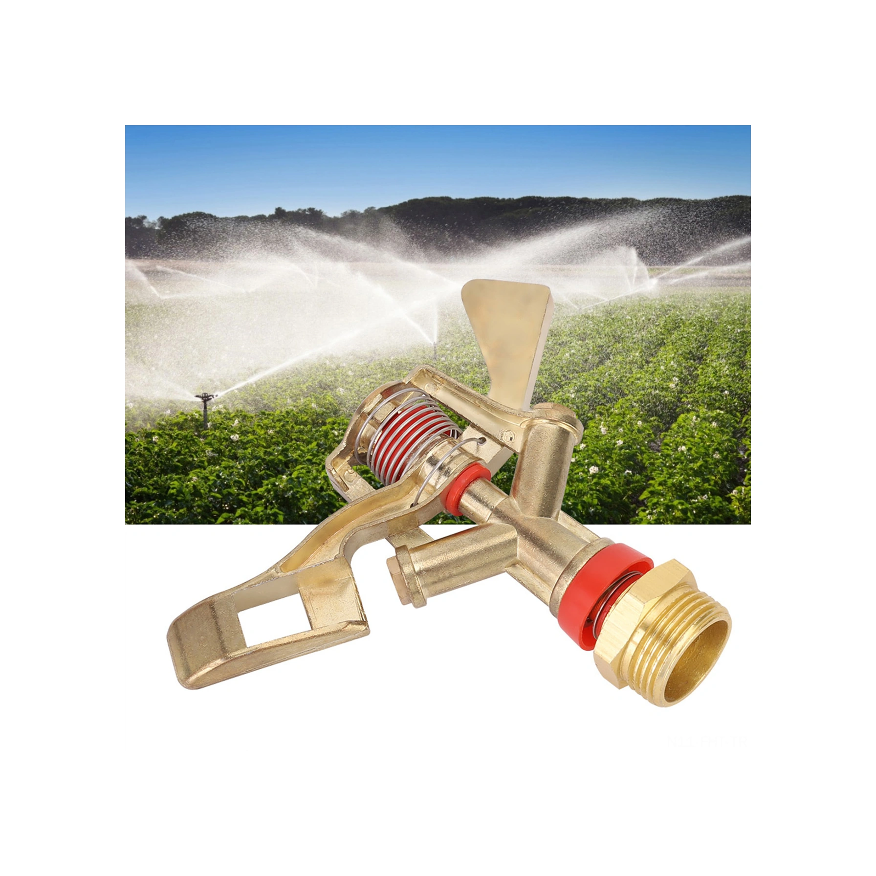 Hangfox Zink Allüminyum G3/4" 25mm Dış Dişli Kollu Sulama Sprinklerı - 15-25m Yayılma, 3-5kg Basınç, Çiftçi Bahçe Seracılık İçin 1 Adet