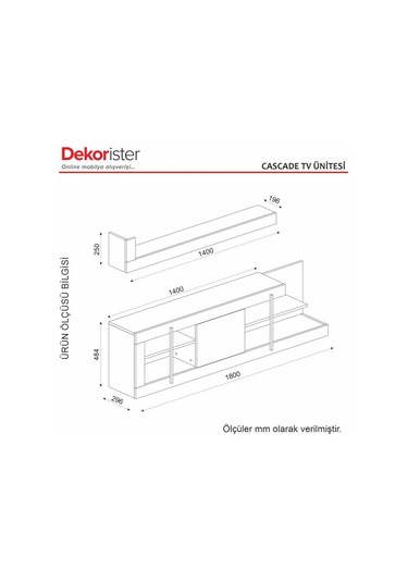 Dekorister Cascade Tv Ünitesi Beyaz