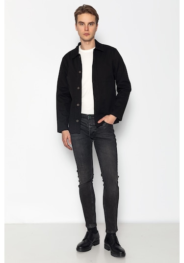 Cekmon Erkek Regular Fıt %100 Cotton İnce Gabardın Spor Ceket Siyah