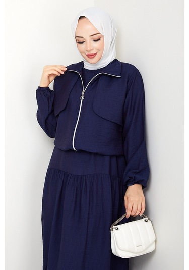 Milda Ceket Elbise İkili Takım 1579 - Lacivert Lacivert