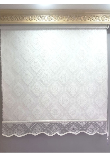 N11 Özel Osmanlı Motifli Damaks Çift Mekanizmalı Tül Stor Perde