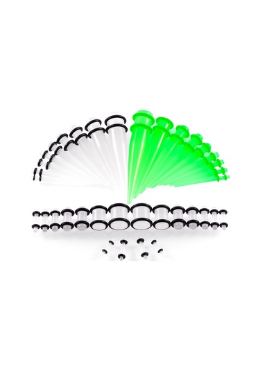 Sones 36 Adet Unisex Akrilik Kulak Genişletme Kulak Genişletici 14g-00g Aksesuar Seti Çok Renkli