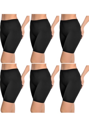 İyteks Kadın Likralı Diz Üstü Tayt 6'lı 1005 Siyah